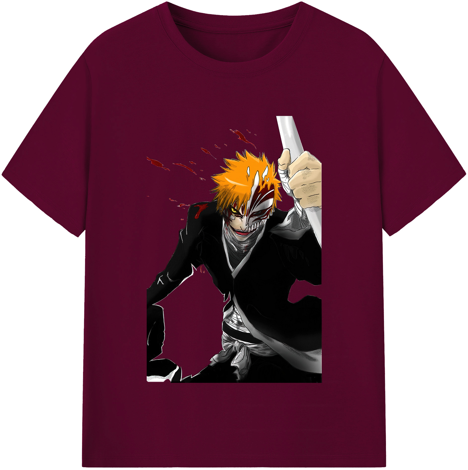 （画像用） ブリーチ 黒崎一護（くろさき いちご）BLEACH Kurosaki Ichigo レディースカジュアルプリントTシャツ（綿100％）